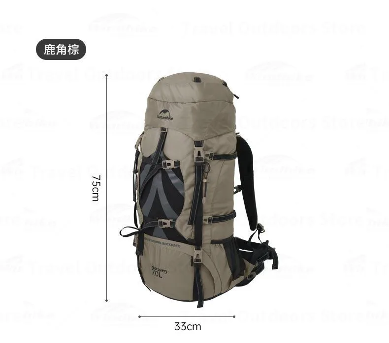 Naturehike 70+5L Backpack Professional Outdoor Climbing Hiking Travel Big Capacity Mountaineering Camping Support System Bag 27