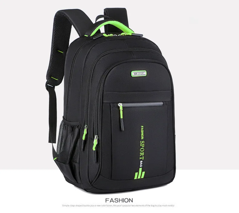 Backpack Men's Women's Oxford Cloth Backpack High Capacity Junior High School Student Schoolbag Men's Travel Backpack 34