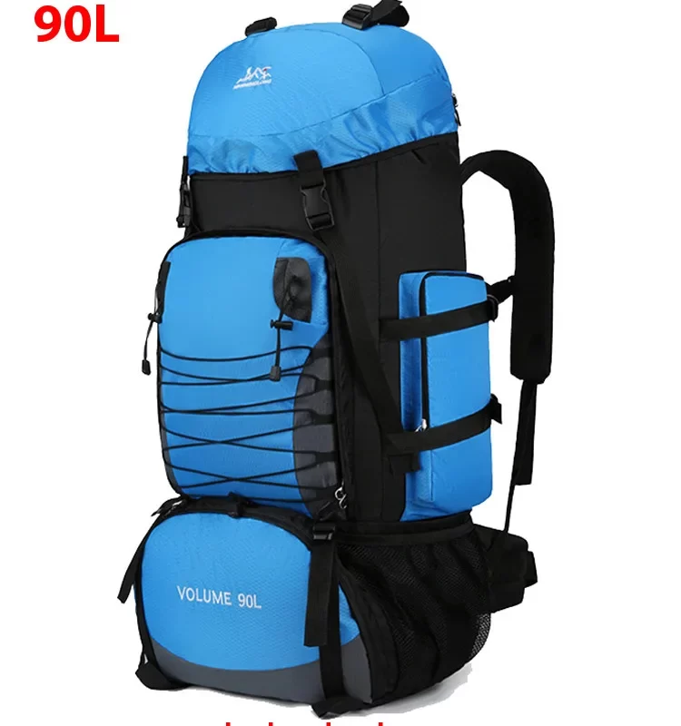 Large 90L Travel Bag Camping Backpack Hiking Army Climbing Bags Mountaineering  Sport Bag Outdoor Shoulder Rucksack Men Women 14