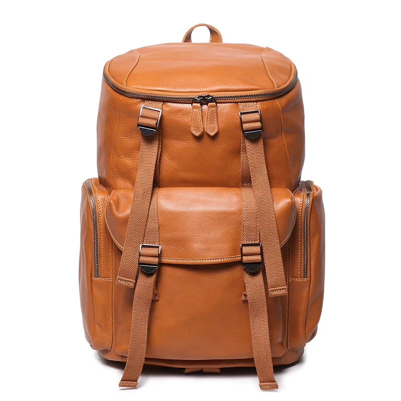 Genuine Leather Outdoor Backpack Youth School Backpacks Vintage Mens Bookbag 15.6" Notebook Backpack Woman University Backpack 1